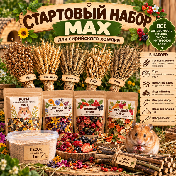 Стартовый набор для сирийского хомяка МАХ – chinzoo.ru