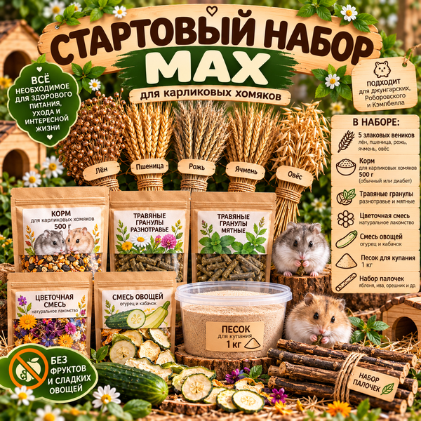 Стартовый набор для карликовых хомяков МАХ – chinzoo.ru