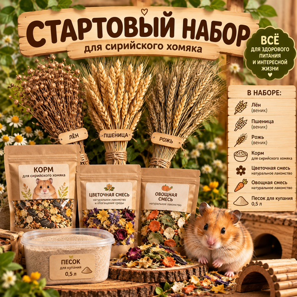 Стартовый набор для сирийского хомяка БАЗА – chinzoo.ru